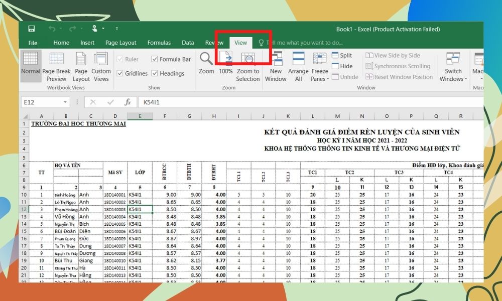 In Excel vừa trang A4 bằng Page Break Preview bước 1