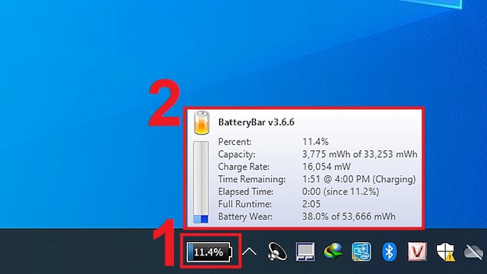 Phần mềm test pin laptop Battery Bar 6