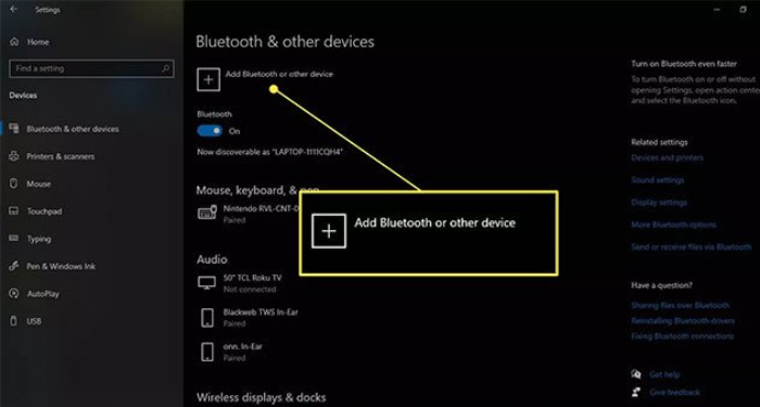 Cách bật Bluetooth trong Action Center