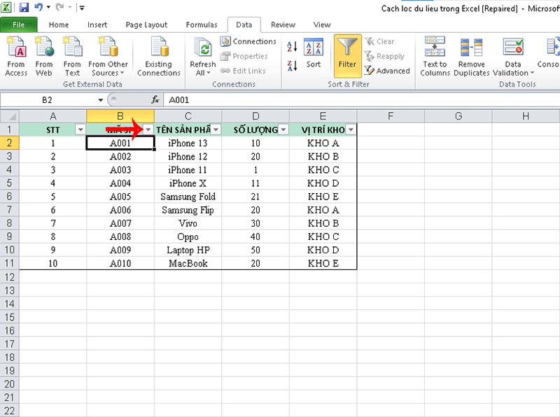 Cách lọc dữ liệu trong Excel theo nhu cầu cực nhanh và đơn giản