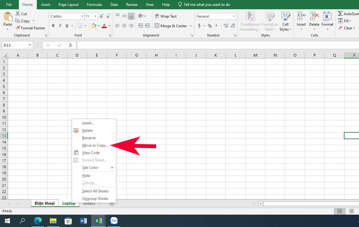 Cách copy 2 Sheet trong Excel đơn giản - bước 1
