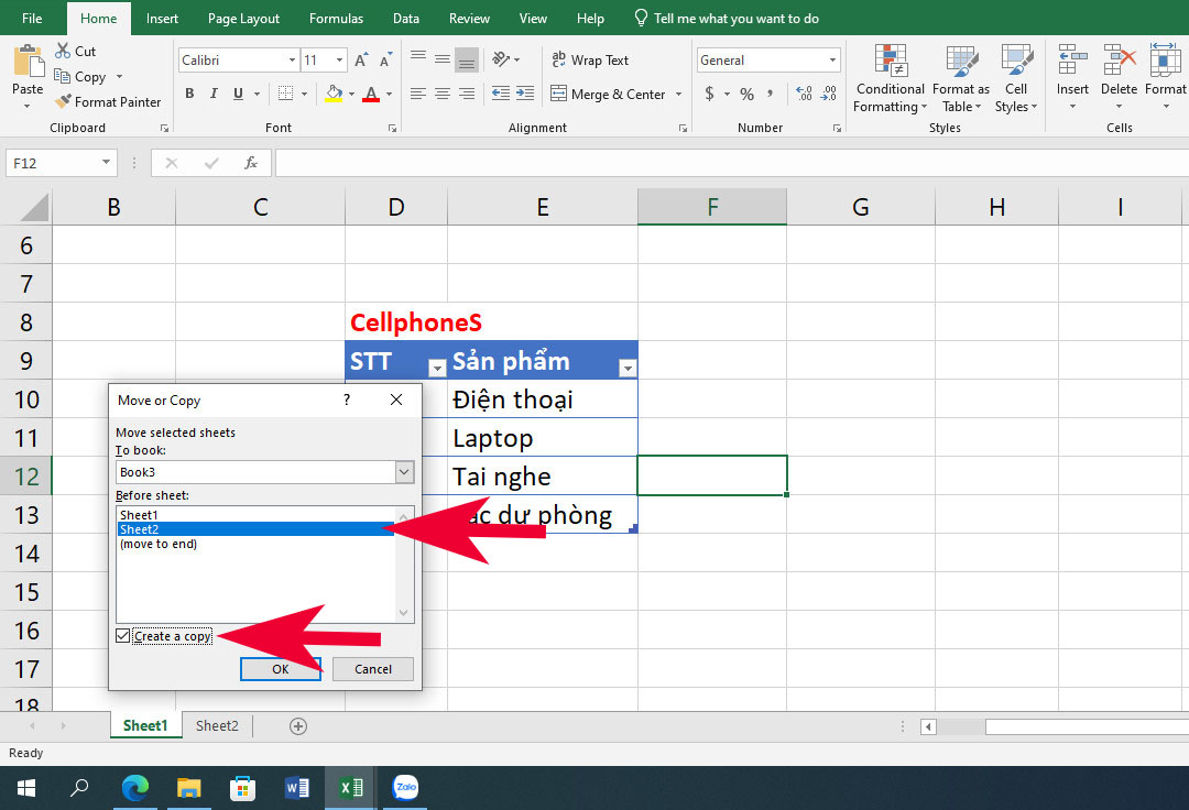 Cách copy Sheet trong Excel giữ nguyên định dạng - bước 2