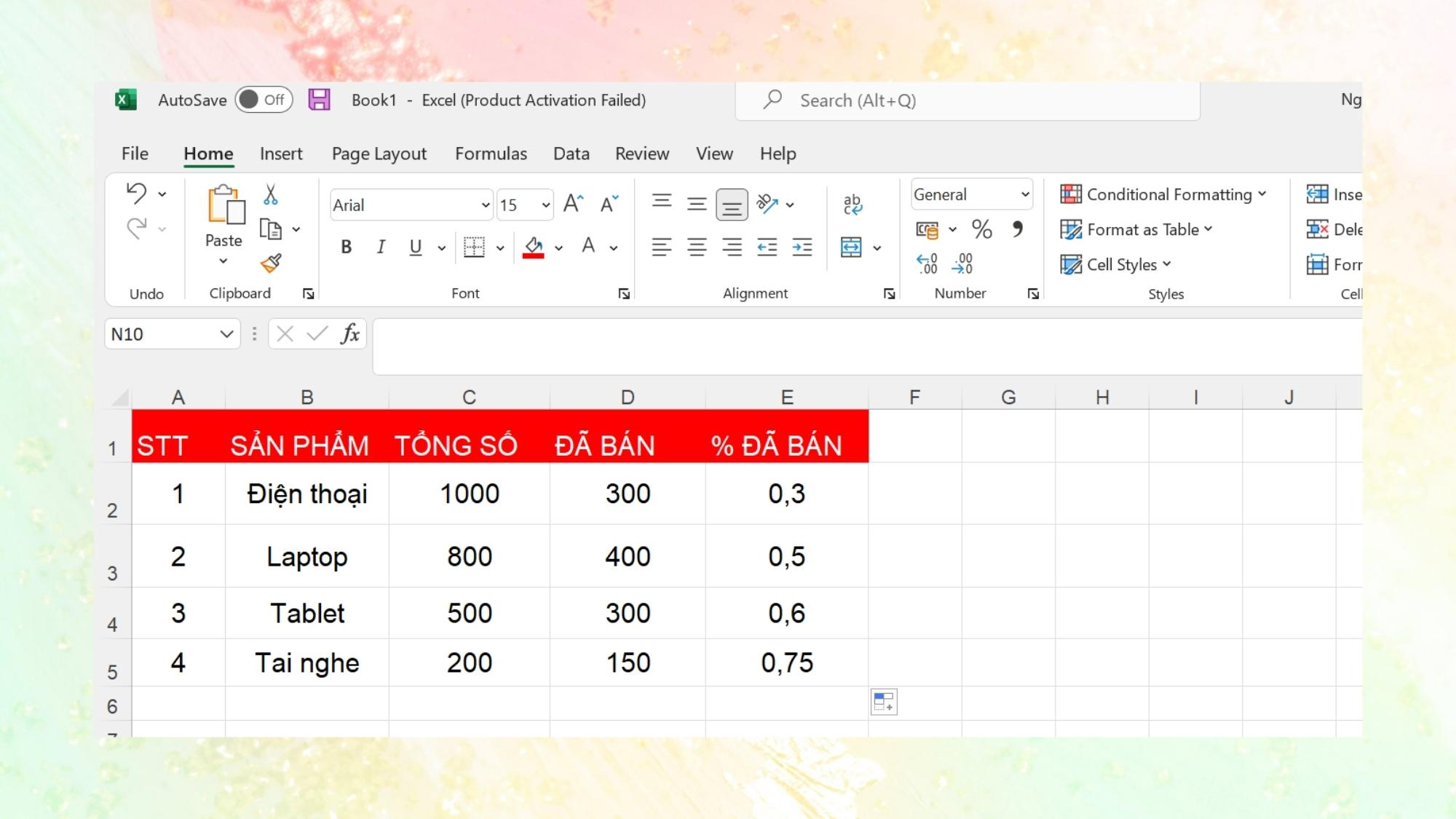 Hướng dẫn công thức tính phần trăm trong Excel - Bước 3