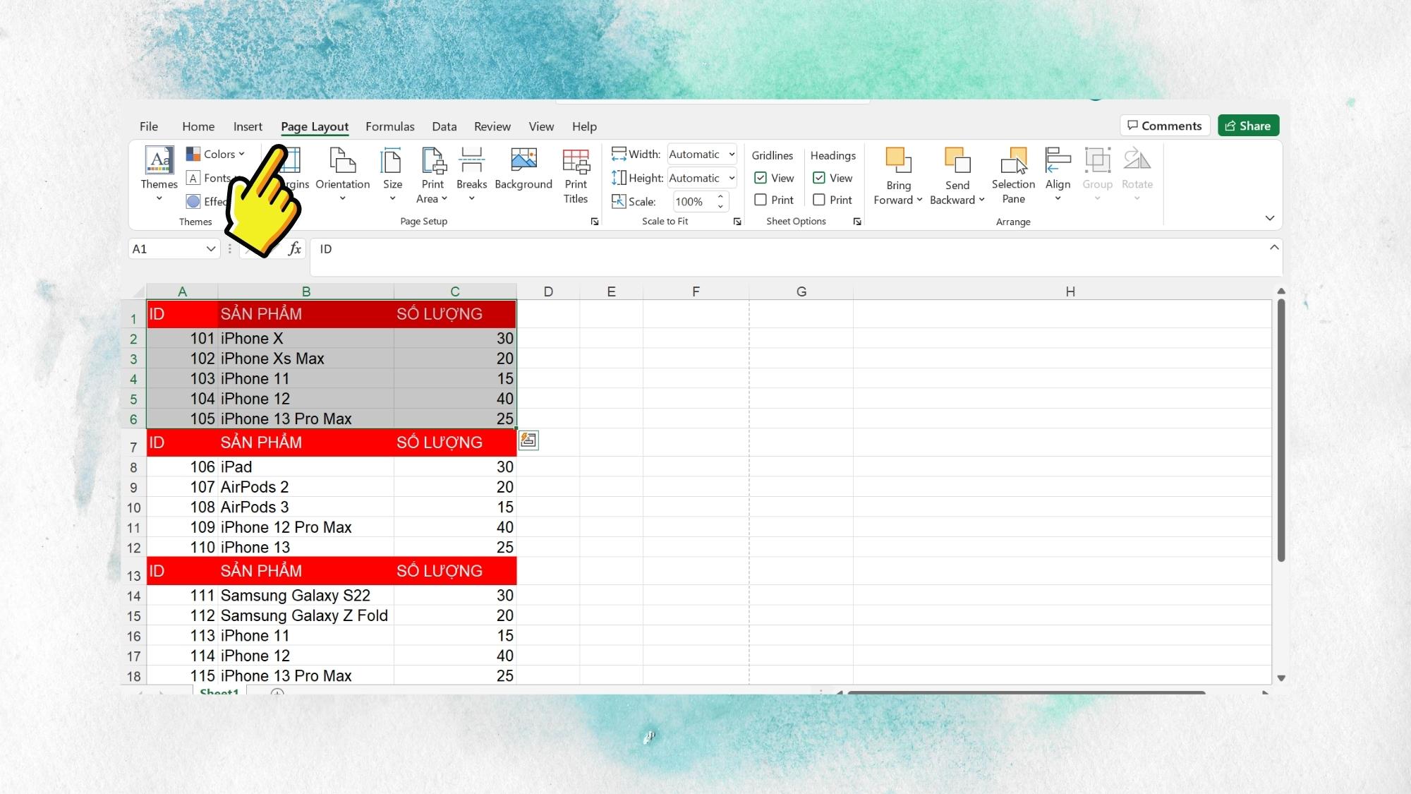 Hướng dẫn tạo vùng in trong Excel đơn giản, nhanh chóng - Bước 2