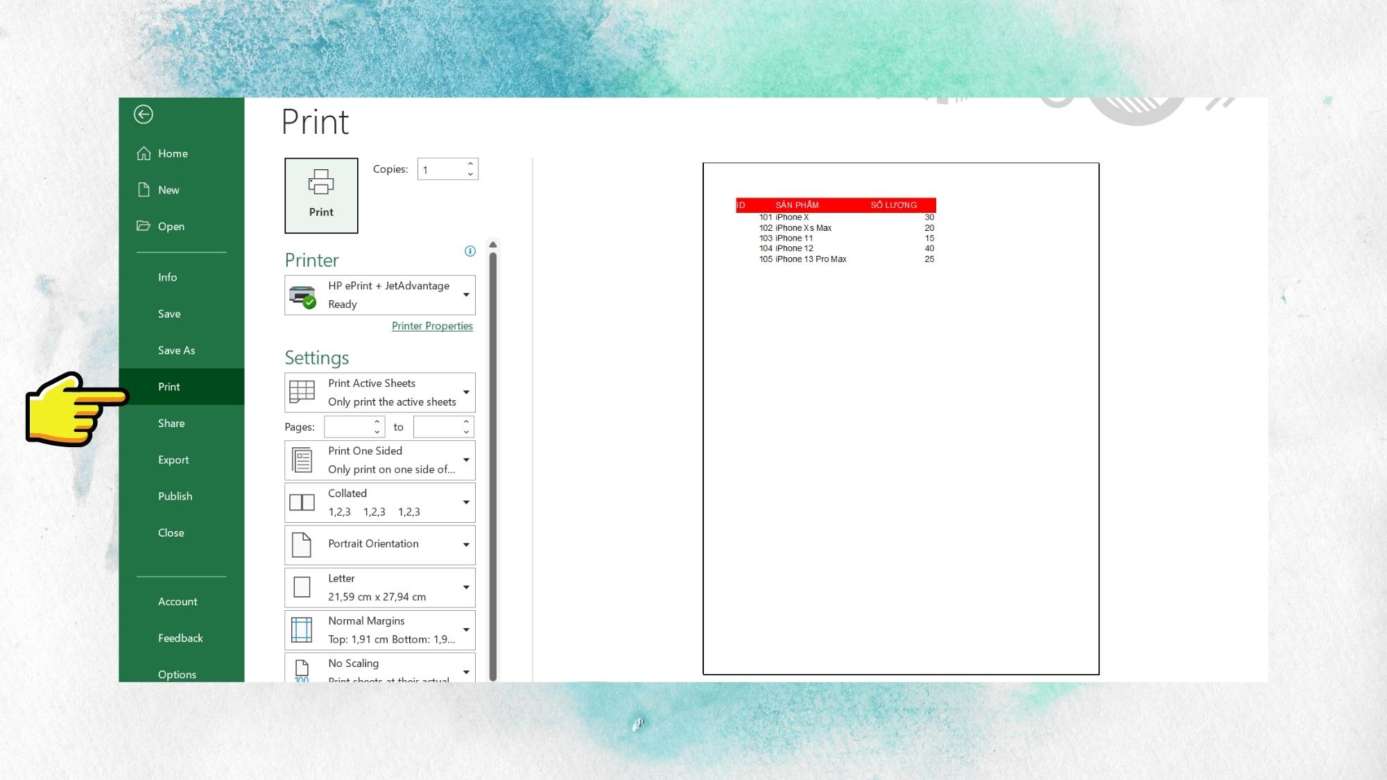 Hướng dẫn tạo vùng in trong Excel đơn giản, nhanh chóng - Bước 4
