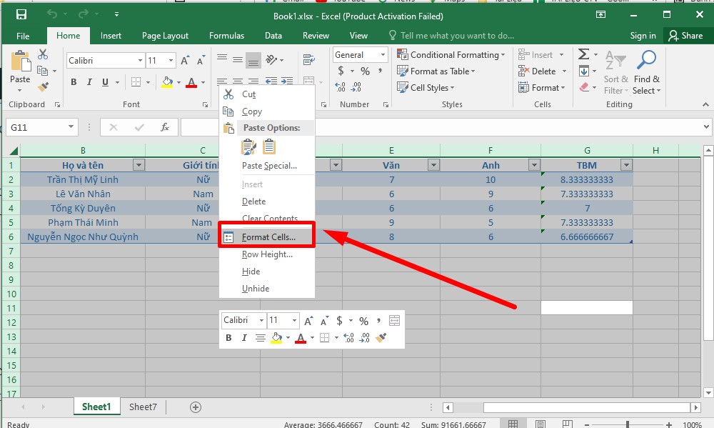 Khóa công thức Excel đơn giản và chi tiết bước 1