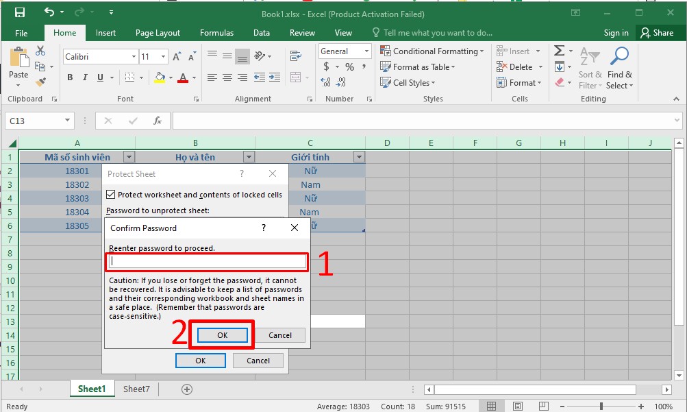 Hướng dẫn cách khóa ô trong Excel không cho chỉnh sửa bước 3