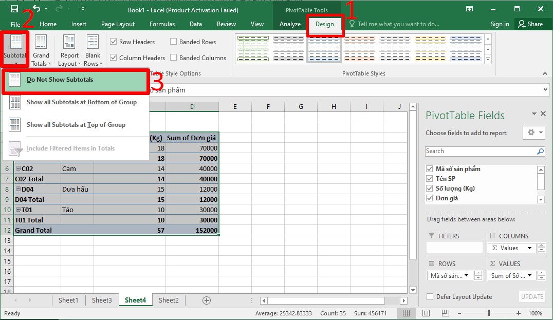 Cách lọc tên trùng trong Excel bằng Pivot Table bước 4