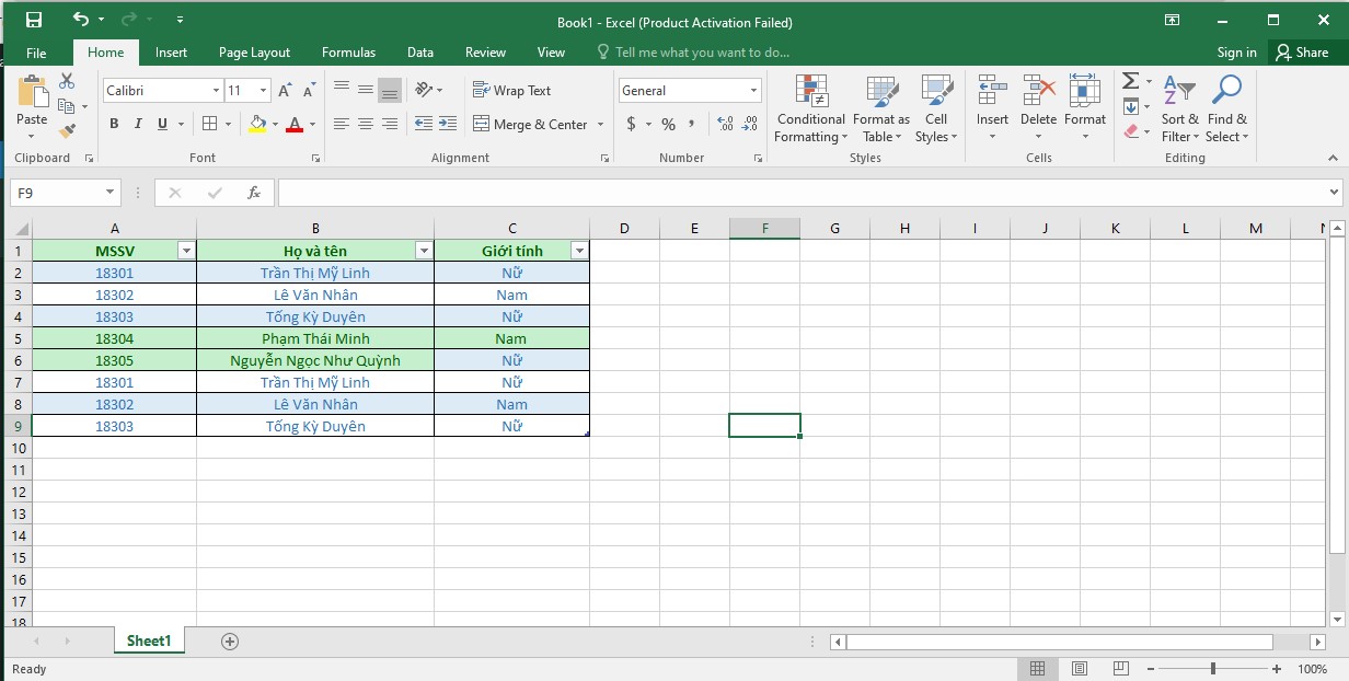 Sử dụng Conditional Formatting để tìm dữ liệu trùng trong Excel và lọc giá trị trùng trong Excel  bước 4